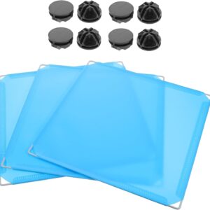 VICASKY 3pcs Cat Litter Box Splash Guard Protector Enclosure with Easy Installation for Various Litter Box Stylish Blue Embossed Design with Black Clips for Pets